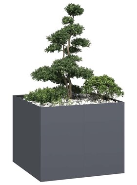 VidaXL Plantenbak 100x100x80 cm staal antracietkleurig