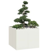 VidaXL Plantenbak 100x100x80 cm staal wit