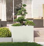 VidaXL Plantenbak 100x100x80 cm staal wit