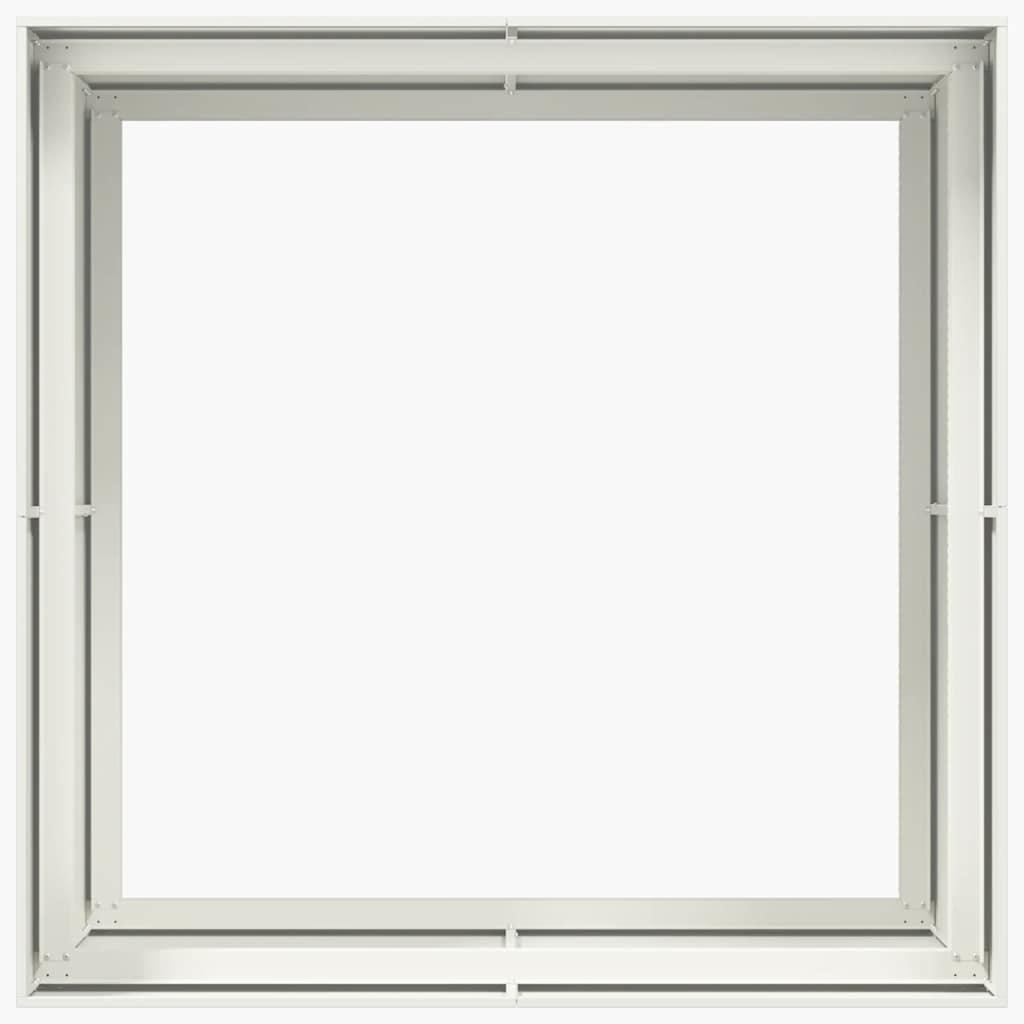 VidaXL Plantenbak 100x100x80 cm staal wit