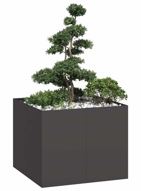 Plantenbak 100x100x80 cm staal zwart