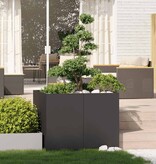 Plantenbak 100x100x80 cm staal zwart