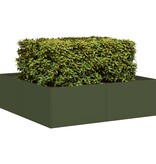Plantenbak 100x100x30 cm staal olijfgroen