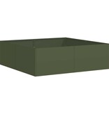 Plantenbak 100x100x30 cm staal olijfgroen