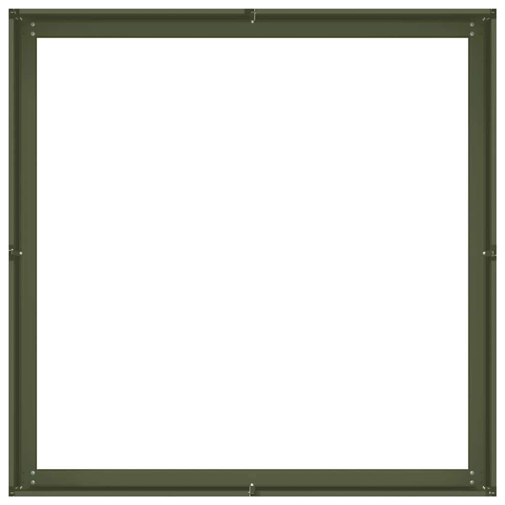 Plantenbak 100x100x30 cm staal olijfgroen