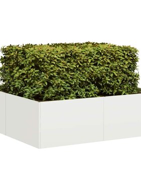 Plantenbak 100x100x30 cm staal wit