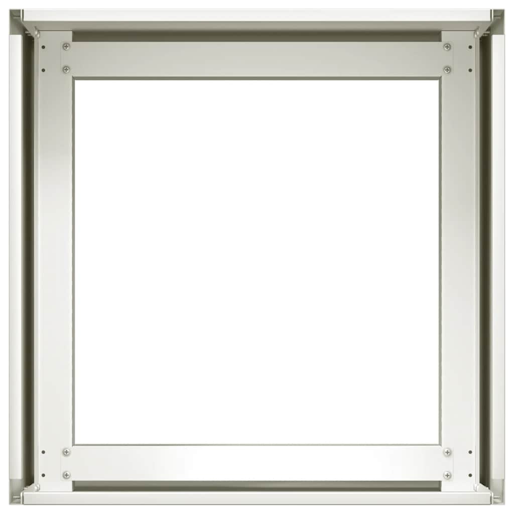 Plantenbak 40x40x30 cm staal wit