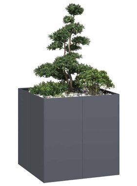 Plantenbak 80x80x80 cm staal antracietkleurig
