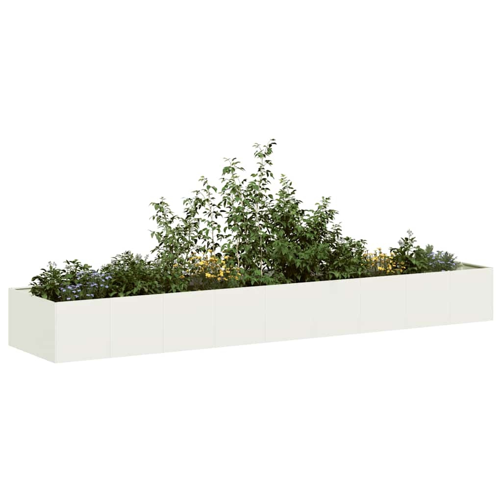 VidaXL Plantenbak 360x80x40 cm staal wit