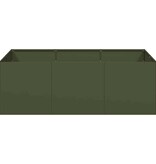 VidaXL Plantenbak 120x80x40 cm staal olijfgroen