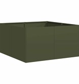 VidaXL Plantenbak 80x80x40 cm koudgewalst staal olijfgroen