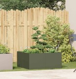 VidaXL Plantenbak 80x80x40 cm koudgewalst staal olijfgroen
