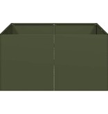 VidaXL Plantenbak 80x80x40 cm koudgewalst staal olijfgroen