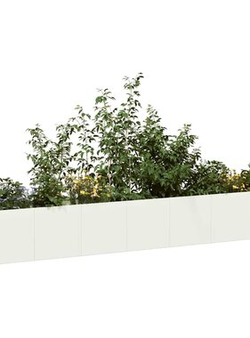 VidaXL Plantenbak 280x40x40 cm koudgewalst staal wit