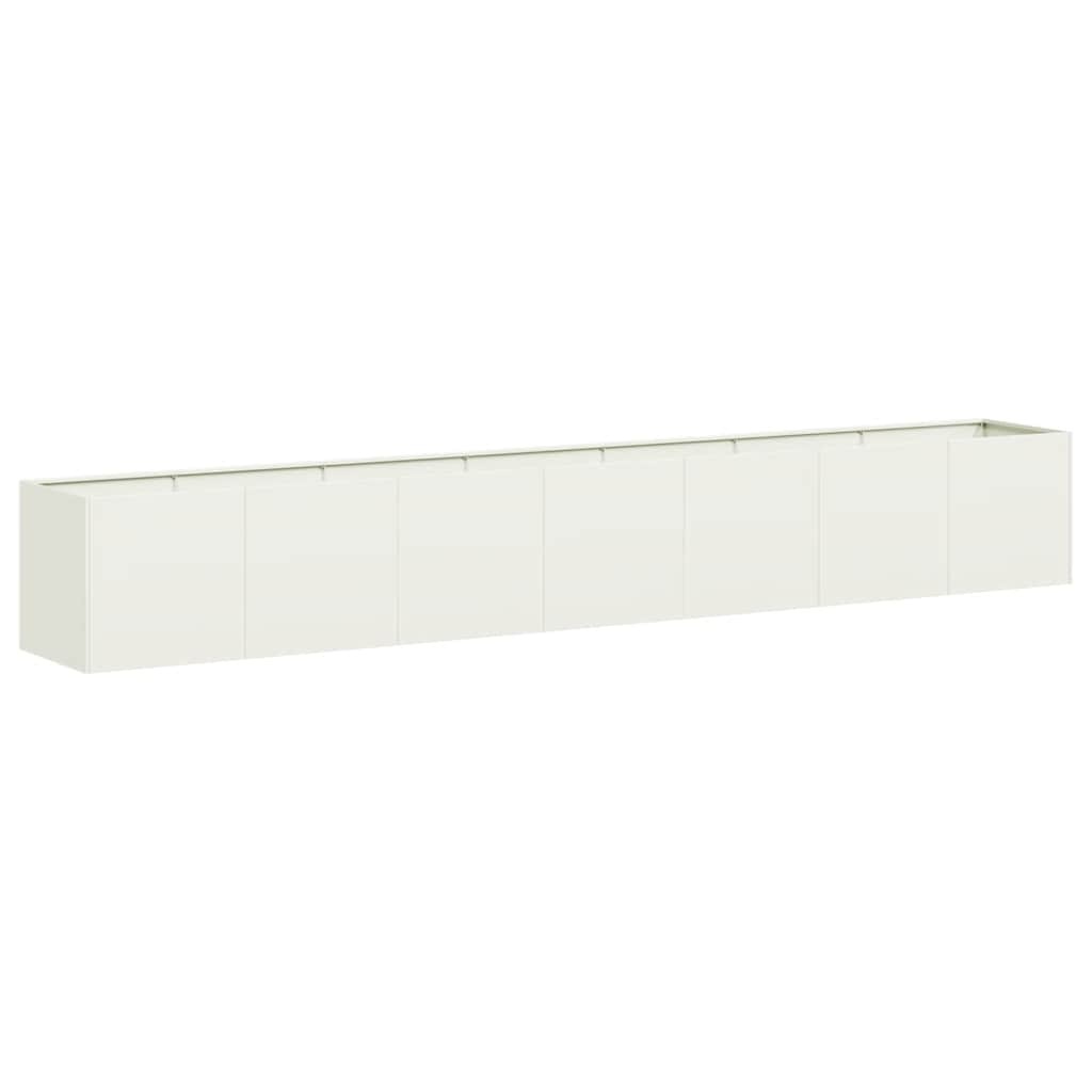 VidaXL Plantenbak 280x40x40 cm koudgewalst staal wit