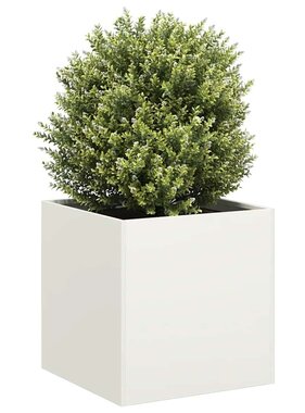 VidaXL Plantenbak 40x40x40 cm koudgewalst staal wit
