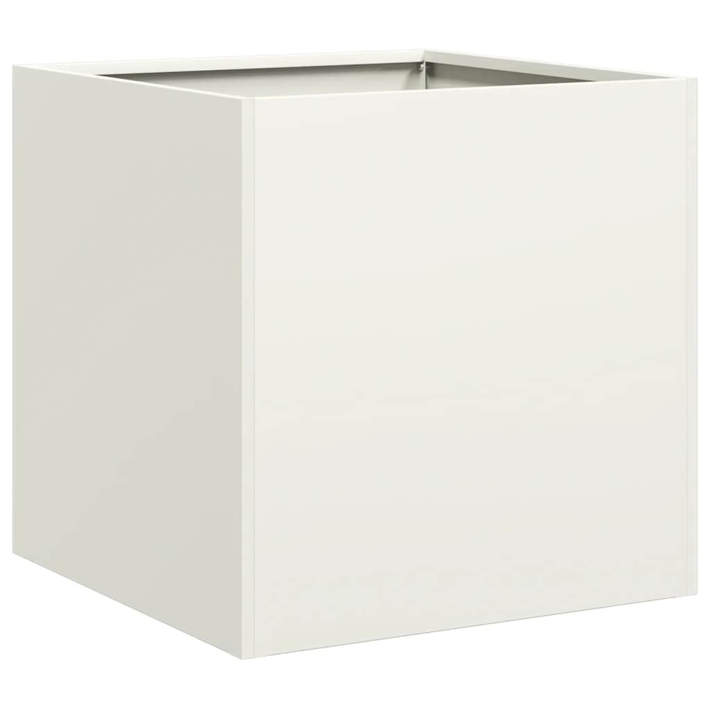 VidaXL Plantenbak 40x40x40 cm koudgewalst staal wit