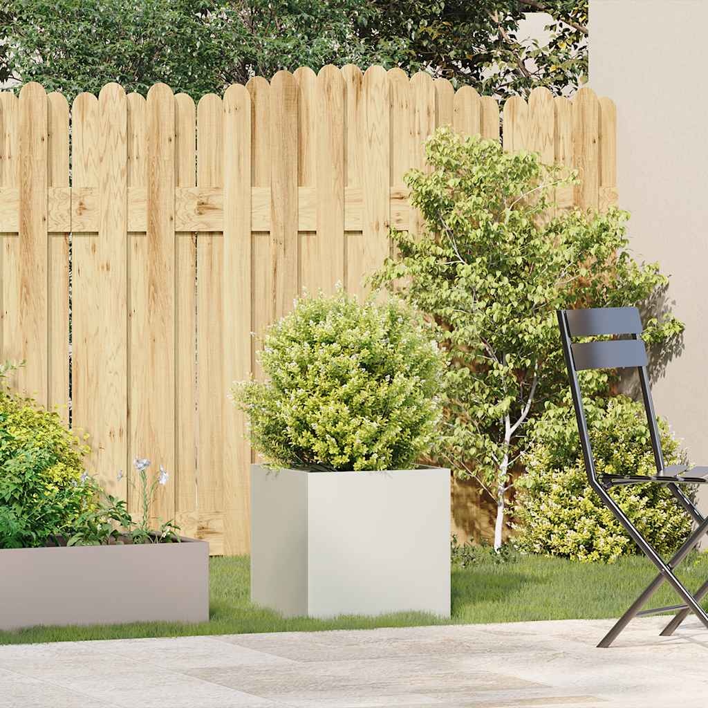 VidaXL Plantenbak 40x40x40 cm koudgewalst staal wit