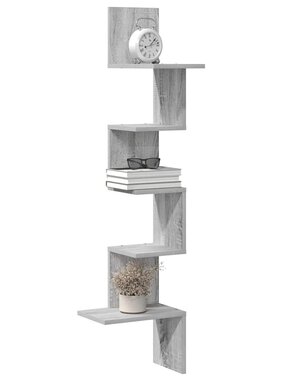 VidaXL Hoekwandschap 32x32x127,5 cm bewerkt hout grijs sonoma eiken