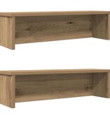 VidaXL Keukenrekken stapelbaar 2 st 50x15x16 cm artisanaal eikenkleur