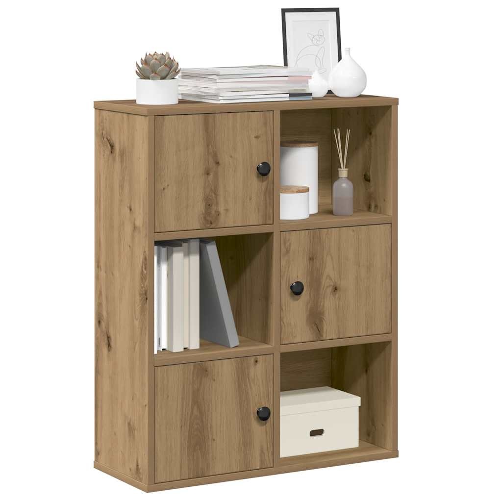 VidaXL Boekenkast 60x24x76,5 cm bewerkt hout artisanaal eikenkleurig