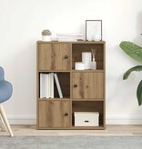 VidaXL Boekenkast 60x24x76,5 cm bewerkt hout artisanaal eikenkleurig