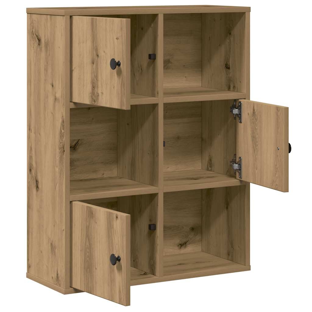 VidaXL Boekenkast 60x24x76,5 cm bewerkt hout artisanaal eikenkleurig