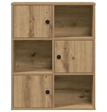 VidaXL Boekenkast 60x24x76,5 cm bewerkt hout artisanaal eikenkleurig