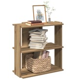 VidaXL Boekenkast 3-laags 60x30x60 cm bewerkt hout artisanaal eiken