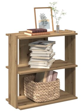 VidaXL Boekenkast 3-laags 60x30x60 cm bewerkt hout artisanaal eiken