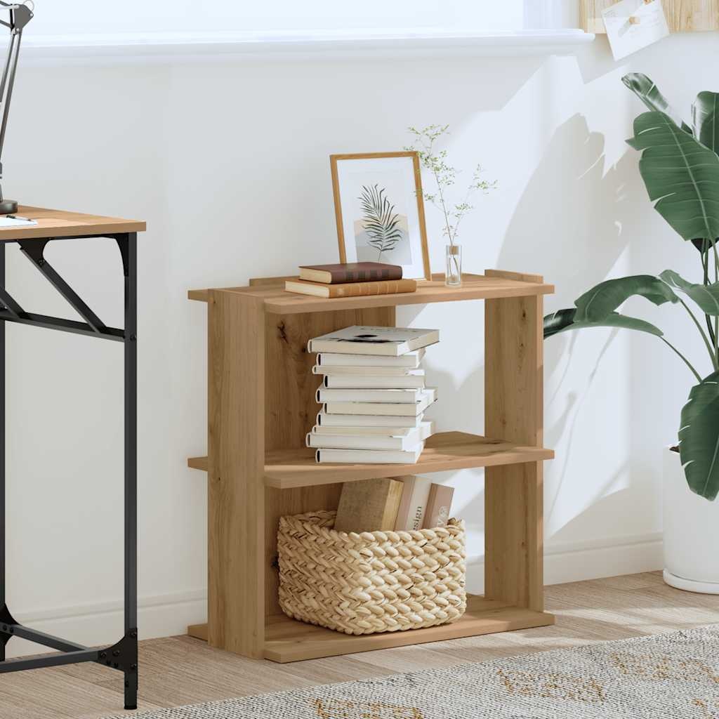 VidaXL Boekenkast 3-laags 60x30x60 cm bewerkt hout artisanaal eiken