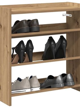 VidaXL Schoenenrek 60x25x62 cm bewerkt hout artisanaal eikenkleur