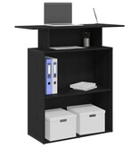 VidaXL Receptiebalie 100x40x104 cm bewerkt hout zwart