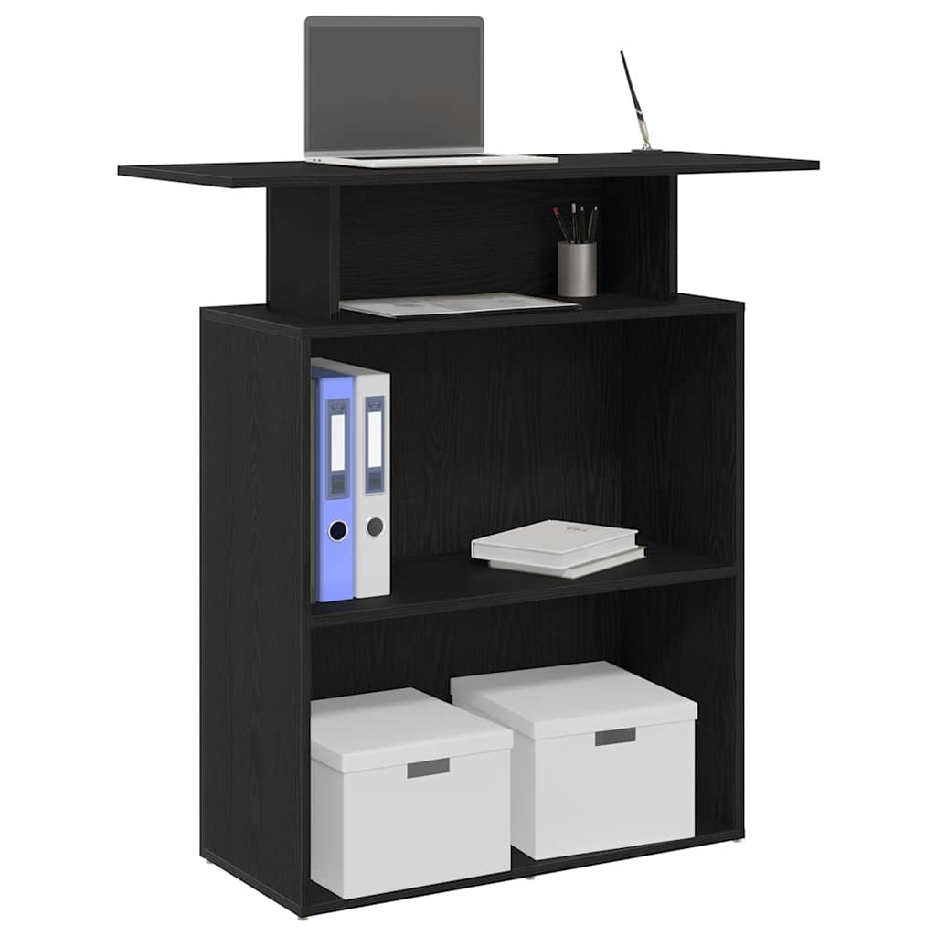 VidaXL Receptiebalie 100x40x104 cm bewerkt hout zwart