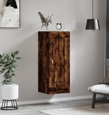 VidaXL Wandkast 34,5x34x90 cm bewerkt hout gerookt eikenkleurig