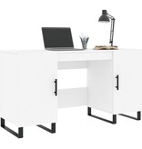 VidaXL Bureau 140x50x75 cm bewerkt hout wit