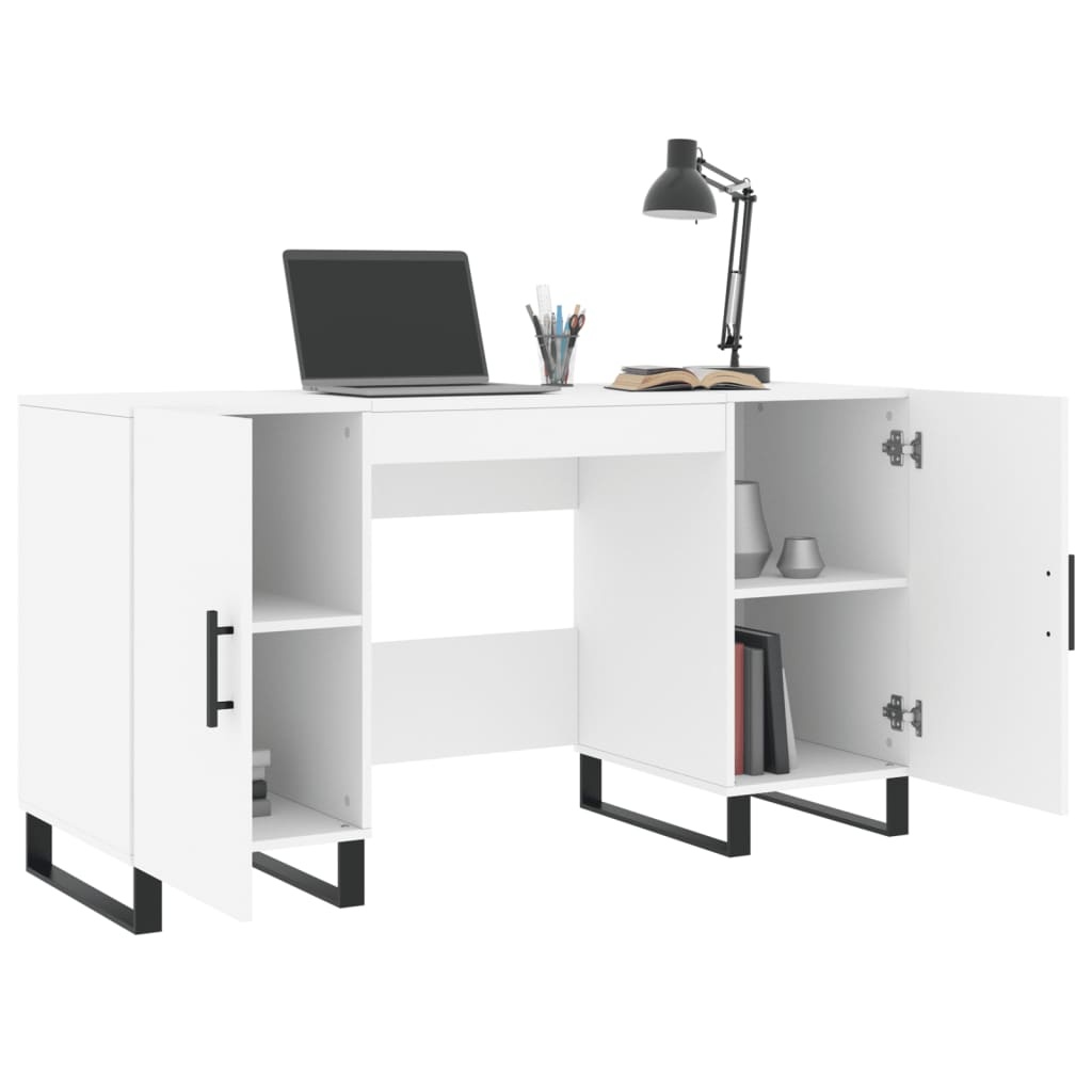 VidaXL Bureau 140x50x75 cm bewerkt hout wit