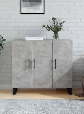 VidaXL Dressoir 90x34x80 cm bewerkt hout betongrijs