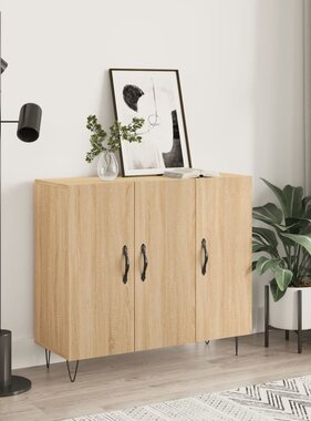 VidaXL Dressoir 90x34x80 cm bewerkt hout sonoma eikenkleurig