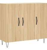 VidaXL Dressoir 90x34x80 cm bewerkt hout sonoma eikenkleurig