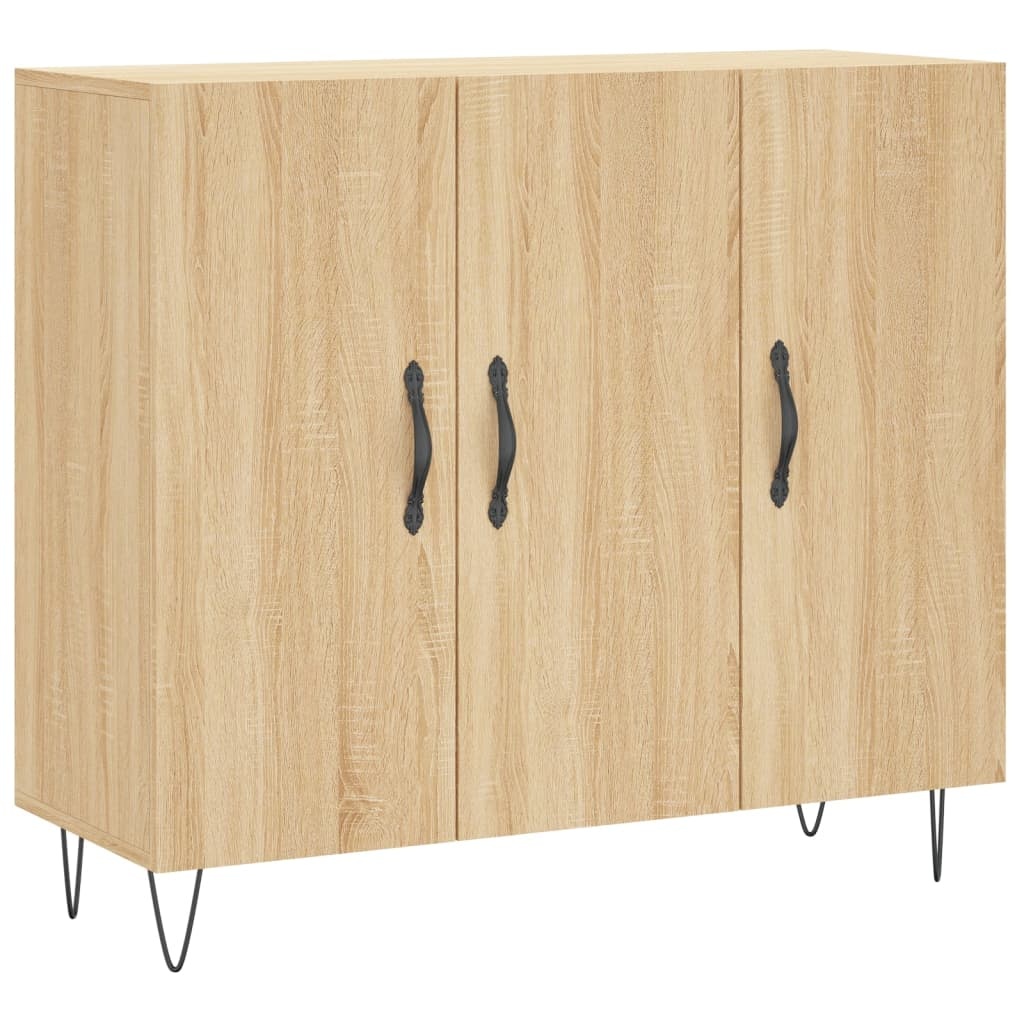 VidaXL Dressoir 90x34x80 cm bewerkt hout sonoma eikenkleurig