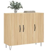 VidaXL Dressoir 90x34x80 cm bewerkt hout sonoma eikenkleurig