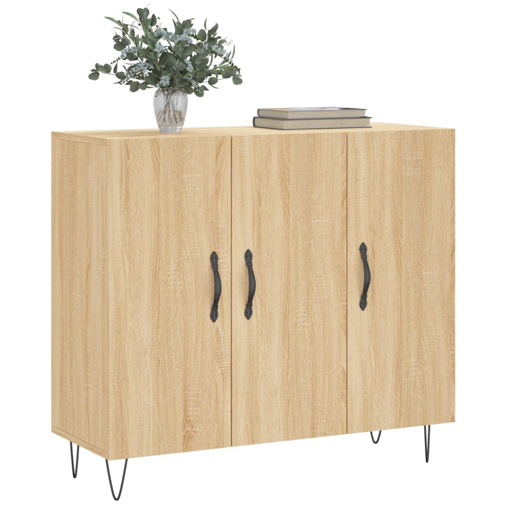 VidaXL Dressoir 90x34x80 cm bewerkt hout sonoma eikenkleurig