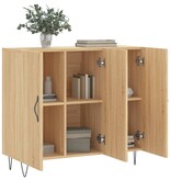 VidaXL Dressoir 90x34x80 cm bewerkt hout sonoma eikenkleurig