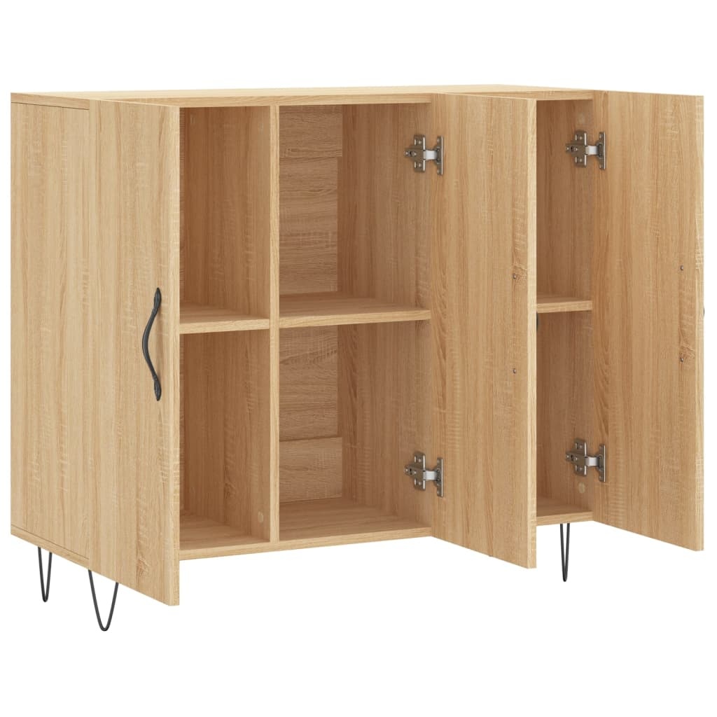 VidaXL Dressoir 90x34x80 cm bewerkt hout sonoma eikenkleurig
