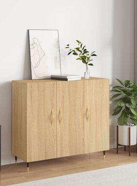 VidaXL Dressoir 90x34x80 cm bewerkt hout sonoma eikenkleurig