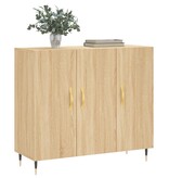 VidaXL Dressoir 90x34x80 cm bewerkt hout sonoma eikenkleurig