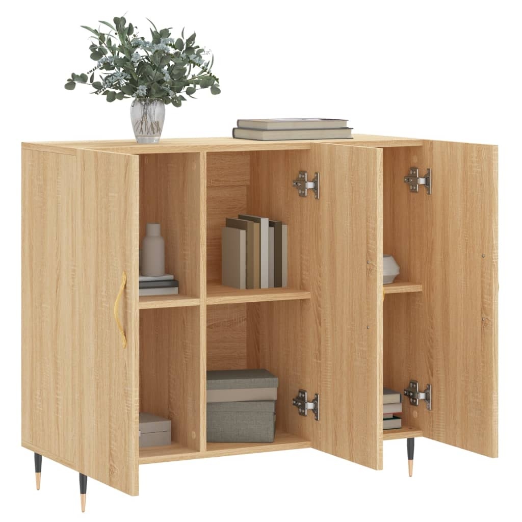 VidaXL Dressoir 90x34x80 cm bewerkt hout sonoma eikenkleurig