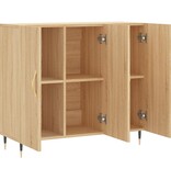 VidaXL Dressoir 90x34x80 cm bewerkt hout sonoma eikenkleurig
