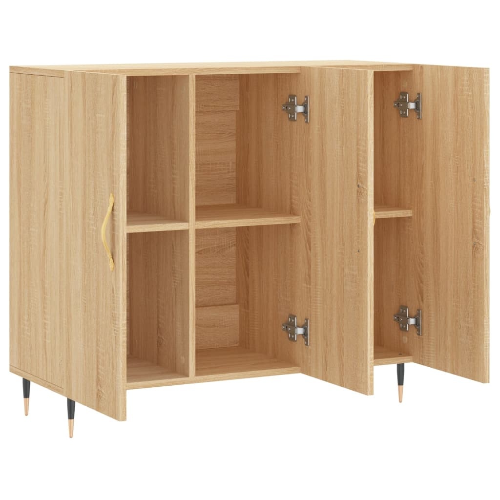 VidaXL Dressoir 90x34x80 cm bewerkt hout sonoma eikenkleurig